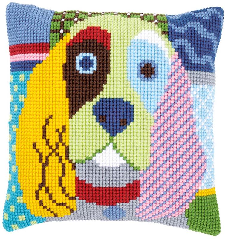 PN-0156109 Набор для вышивания крестом (подушка) Vervaco Modern dog "Современная собака"