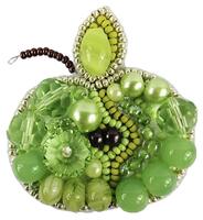БП-256 Набор для изготовления броши Crystal Art "Зелёное яблоко"