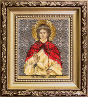 Набор для вышивки бисером Чарівна Мить Б-1198 "Икона святая мученица Агния"