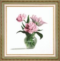 фото Набір для вишивання хрестиком Чарівна Мить М-200 "Рожеві тюльпани"