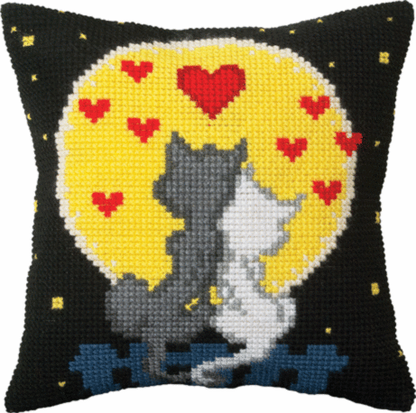 Набор для вышивки подушки крестиком Чарівна Мить РТ-166 "Влюбленные коты"  