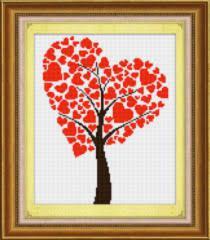 004D Набор для рисования камнями (холст) "Древо любви" LasKo