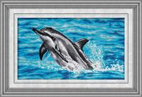 023T Набор для рисования камнями (холст) "Дельфин" LasKo