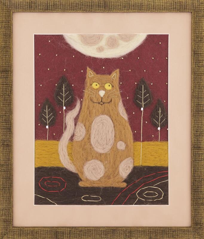 Набор для валяния картины Чарівна Мить В-214 Триптих "Жил-был кот"
