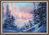 Набор картина стразами Чарівна Мить КС-090 "Домик в зимнем лесу"