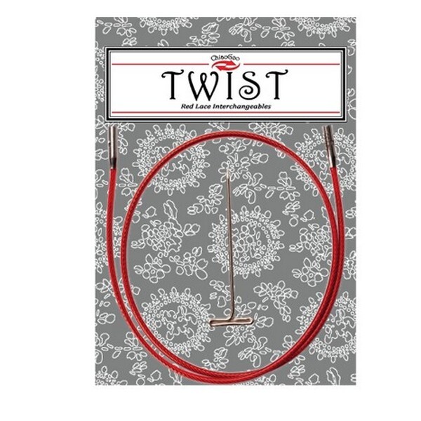 красный стальной кабель для съемных спиц twist red - small [s]  | интернет магазин Сотворчество