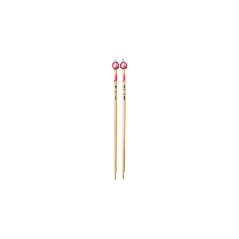 прямые бамбуковые спицы, "find a cure.", лимитированная серия, 23 см (9") | интернет магазин Сотворчество