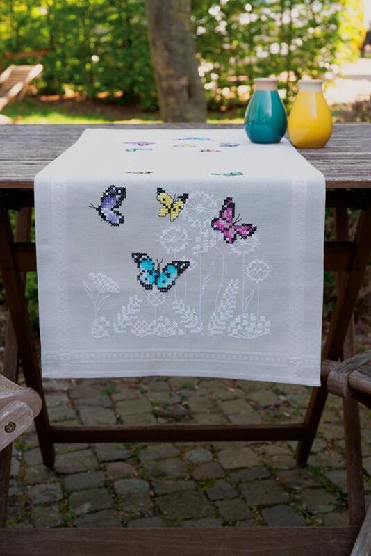 PN-0178537 Набор для вышивания печатный крест (дорожка на стол) Vervaco,Butterfly dance 40х100,