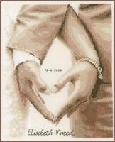 PN-0187247 Набор для вышивания крестом Vervaco, Heart of the newlyweds 21х26, аида 14