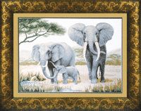 фото Набір для вишивання хрестиком Чарівна Мить М-24 "Слони біля води"