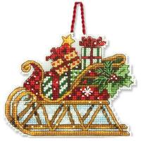 фото 70-08914 Набір для вишивання хрестом DIMENSIONS Sleigh Christmas Ornament "Різдвяна прикраса Санчата"