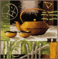 PN-0148120 Набор для вышивания Азиатская чайная церемония , 20х20, аида 18, счетный крест - Vervaco