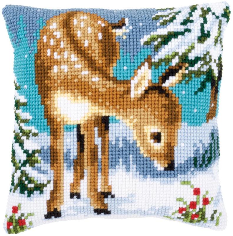 PN-0149147 Набор для вышивки подушка Little Deer, 40х40, несчетный крест Vervaco