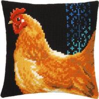 PN-0156254 Набор для вышивания крестом (подушка) Vervaco Chicken "Курица"