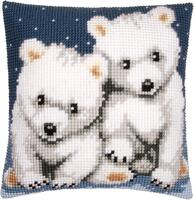 PN-0156484 Набор для вышивки подушка Белые медведи, 40х40, несчетный крест Vervaco