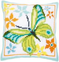 PN-0163342 Набор для вышивания крестом (подушка) Vervaco "Зеленая бабочка" 