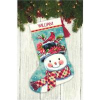 71-09159 Набор для вышивания крестом  «Seasonal Snowman • Снеговик» Чулок  DIMENSIONS