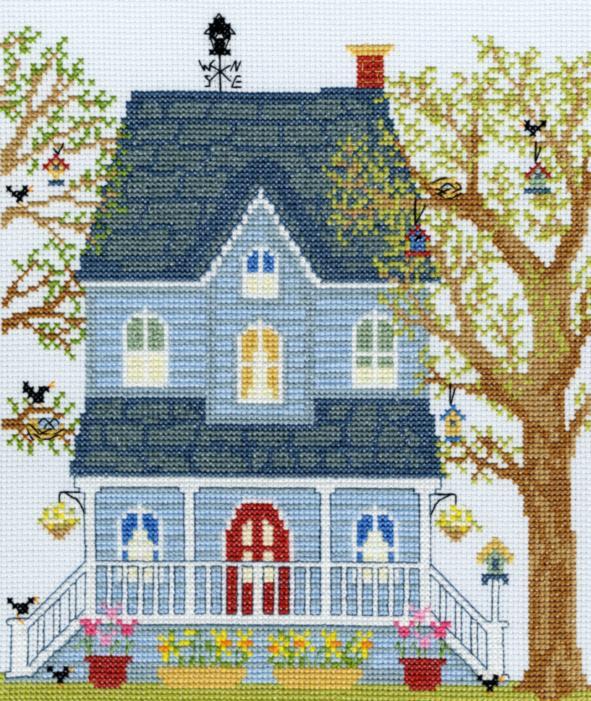 XSS1 Набор для вышивания крестом New England Homes: Spring "Дома Новой Англии: Весна" Bothy Threads