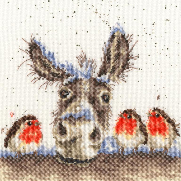 XHD39 Набор для вышивания крестом Christmas Donkey "Рождественский осел" Bothy Threads