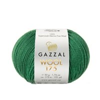 фото пряжа мериносовая gazzal wool 175 (газзал вул 175) 318 изумруд