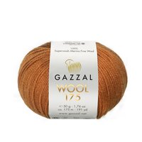 фото пряжа мериносова gazzal wool 175 (газзал вул 175) 315 світло коричневий