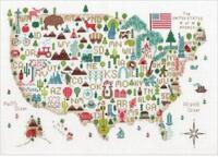 70-35360 Набор для вышивания крестом  Illustrated USA Карта США 35,5х25,4, 14 DIMENSIONS