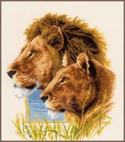 PN-0143773 Набор для вышивки крестом Vervaco Lion couple "Пара львов"