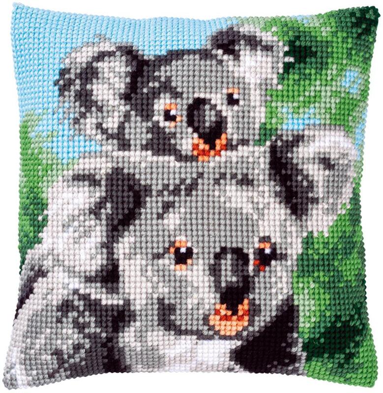 PN-0158399 Набор для вышивания крестом (подушка) Vervaco Koala with baby "Коала с младенцем"