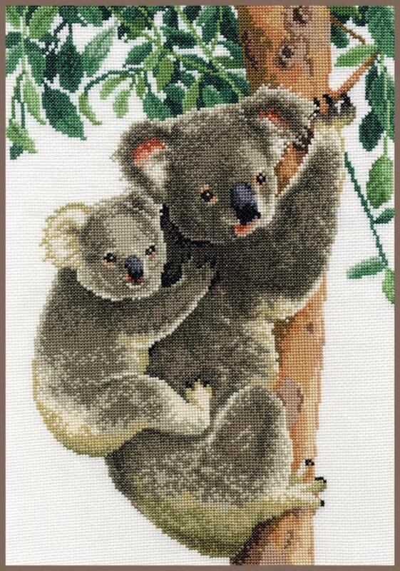 PN-0158414 Набор для вышивки крестом Vervaco Koala with baby "Коала с младенцем"