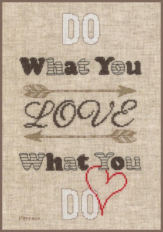 PN-0158480 Набор для вышивки крестом Vervaco Do what you love "Делай то что любишь"
