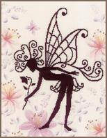фото PN-0188915 Набір для вишивки хрестом LanArte Flower Fairy Silhouette "Квіткова фея силует" 