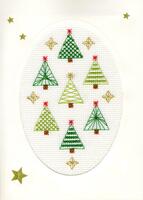 XMAS23 Набор для вышивания крестом (рождественская открытка) Christmas Forest "Рождественский лес" Bothy Threads