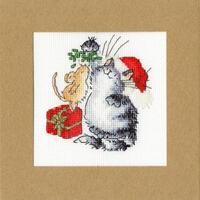 XMAS26 Набор для вышивания крестом (рождественская открытка) Under The Mistletoe "Под омелой" Bothy Threads