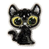 БП-330 Набор для изготовления броши Crystal Art "Чёрный кот"