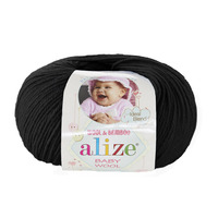 фото alize baby wool / ализе беби вул 60 черный