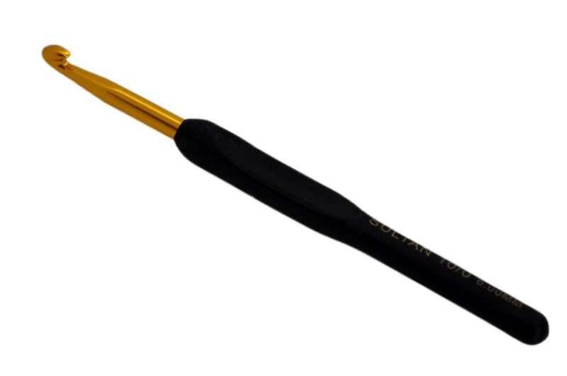 крючок для вязания с черной силиконовой ручкой | интернет магазин Сотворчество