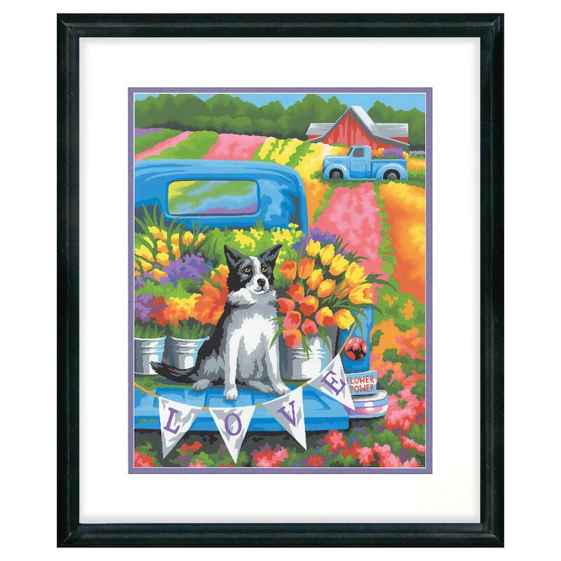 73-91775 Набір для малювання фарбами за номерами "Собака квітник" Dimensions